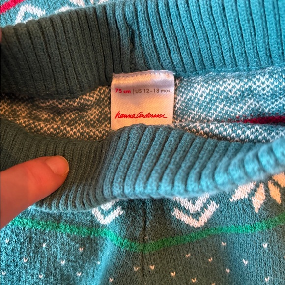 Hanna Andersson Christmas Tree Fair Isle Sweater and Pants set 12-18 months - Picture 5 of 6